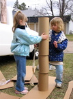 Samantha and Lonnie building..., well, building something